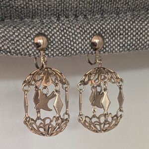 vintage birdcage dangle earrings